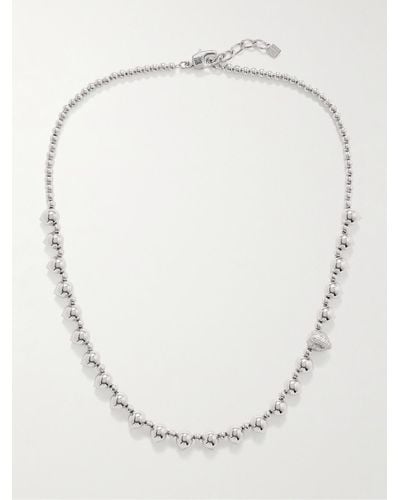 Givenchy G Stud Mini Silver-tone Necklace - White