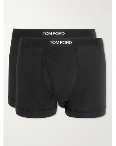 Tom Ford Confezione da due boxer in misto cotone e modal stretch - Nero