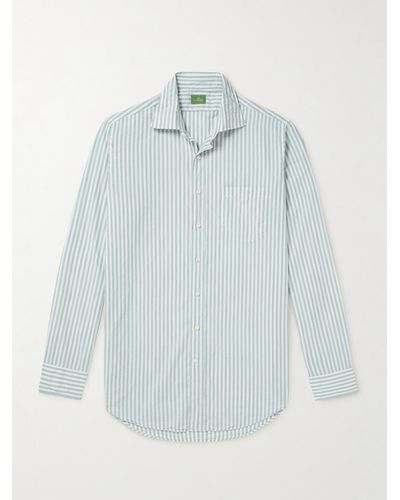 Sid Mashburn Striped Cotton-chambray Shirt - Blue