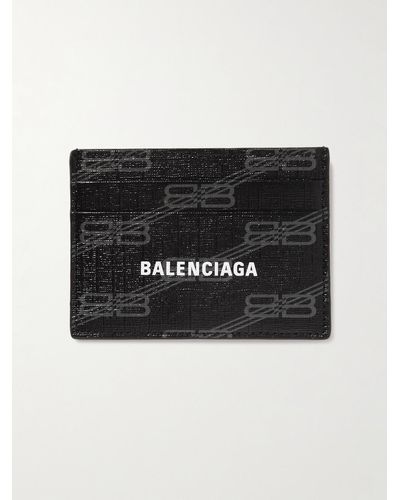 Balenciaga Logo-print Coated-canvas Cardholder - Black