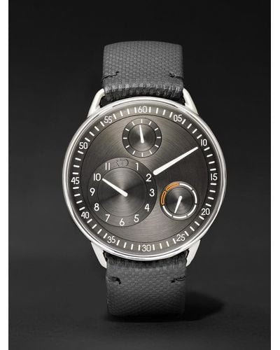 Ressence Type 1 Mechanical 42mm Titanium And Leather Watch - Black