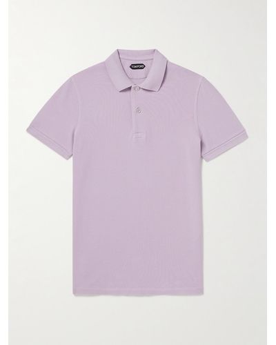 Tom Ford Cotton-piqué Polo Shirt - Purple