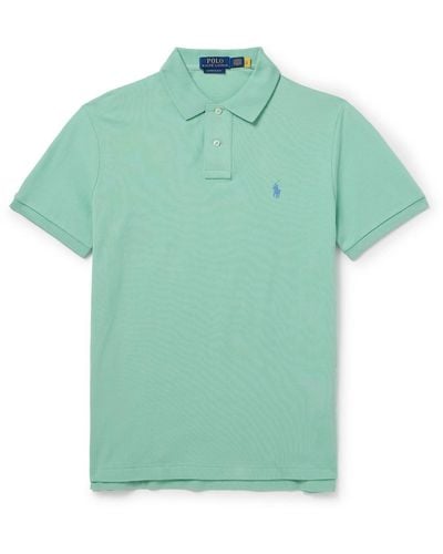 Polo Ralph Lauren Slim-fit Logo-embroidered Cotton-piqué Polo Shirt - Green