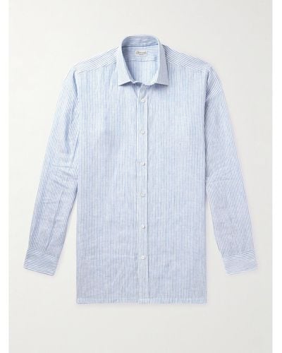 Charvet Striped Linen Shirt - Blue