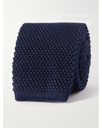 Brunello Cucinelli 6cm Knitted Silk Tie - Blue