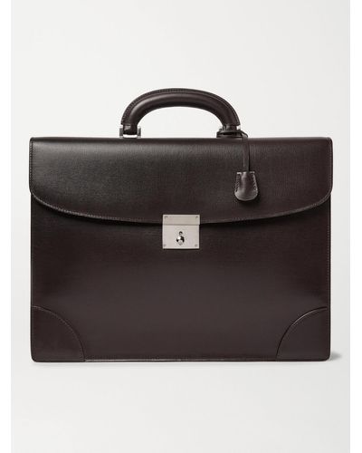 Valextra Cross-grain Leather Briefcase - Brown
