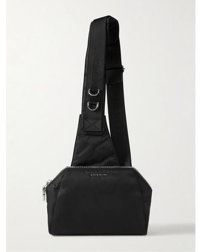 Givenchy Antigona Umhängetasche aus Shell mit Lederbesatz - Schwarz