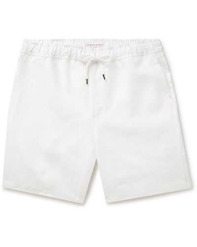 Derek Rose Sydney 1 Straight-leg Linen Drawstring Shorts - White