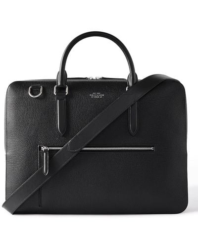Smythson Cross-grain Leather Briefcase - Black