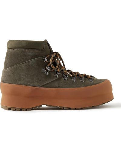 Diemme Throwing Fits Rosset Rubber-trimmed Suede Boots - Brown
