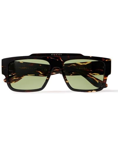 Gucci D-frame Tortoiseshell Acetate Sunglasses - Black