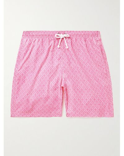 Anderson & Sheppard Straight-leg Mid-length Printed Swim Shorts - Pink