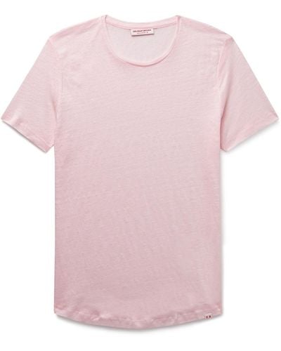 Orlebar Brown Ob-t Slim-fit Linen-jersey T-shirt - Pink