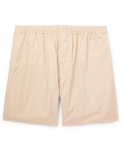 AURALEE Straight-leg Cotton-poplin Shorts - Natural