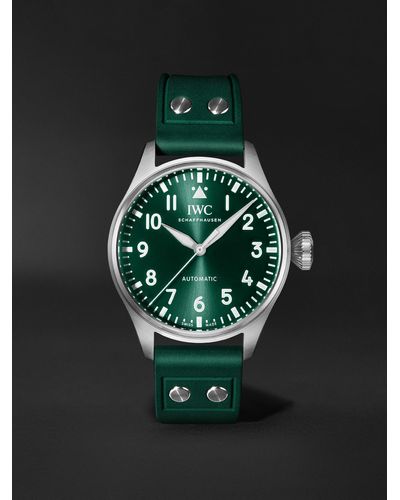 IWC Schaffhausen Orologio automatico 43 mm in acciaio inossidabile con cinturino in gomma Big Pilot's - Verde