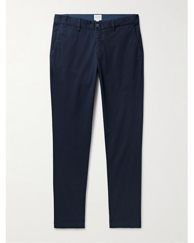 Sunspel Pantaloni chino slim-fit in twill di cotone stretch - Blu