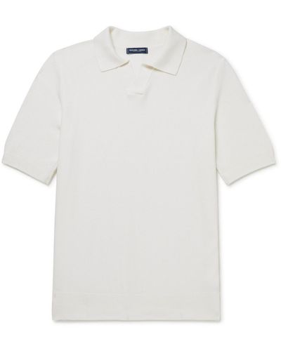 Frescobol Carioca Rino Cotton And Silk-blend Polo Shirt - White