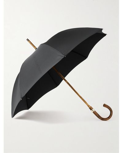 Kingsman London Undercover Regenschirm mit Griff aus Kastanienholz - Schwarz