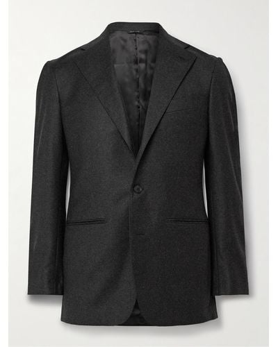 Saman Amel Slim-fit Wool And Cashmere-blend Felt Suit Jacket - Black