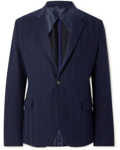 Missoni Zigzag Cotton-blend Jacquard Suit Jacket - Blue