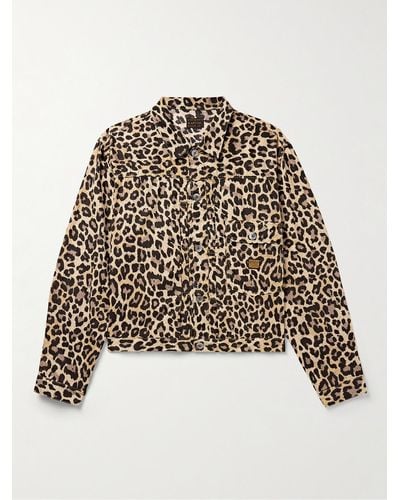 Kapital Overshirt in garza di cotone con stampa leopardata - Marrone