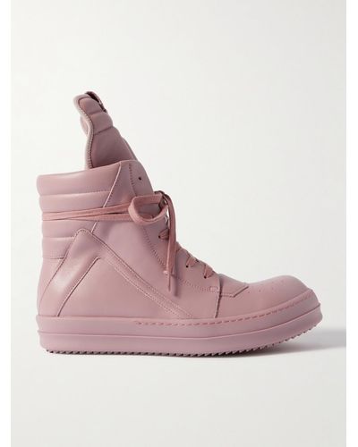 Rick Owens Geobasket Leather High-top Trainers - Pink