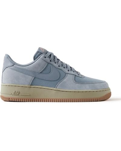 Nike Air Force 1 '07 Lx Twill And Nubuck Sneakers - Blue