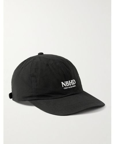 Neighborhood Dad Leather-trimmed Logo-embroidered Cotton Baseball Cap - Black