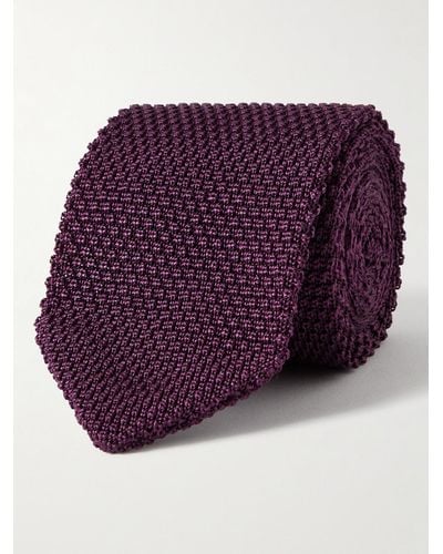 MR P. 7cm Knitted Silk Tie - Purple