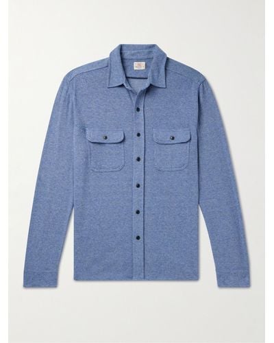 Faherty Legendtm Striped Recycled Stretch-knit Shirt - Blue