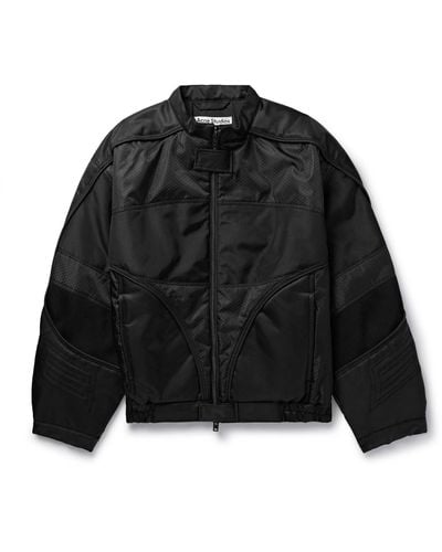 Acne Studios Paneled Padded Drill And Canvas Jacket - Black