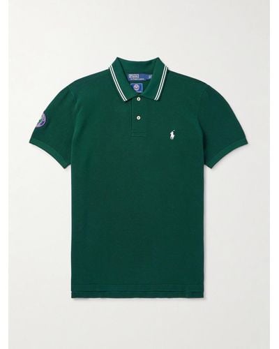 Polo Ralph Lauren Wimbledon Polohemd aus Baumwoll-Piqué mit Logostickerei - Grün