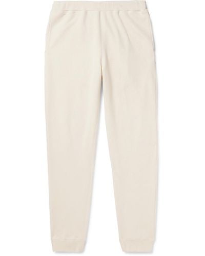 Sunspel Tapered Cotton-jersey Sweatpants - Natural