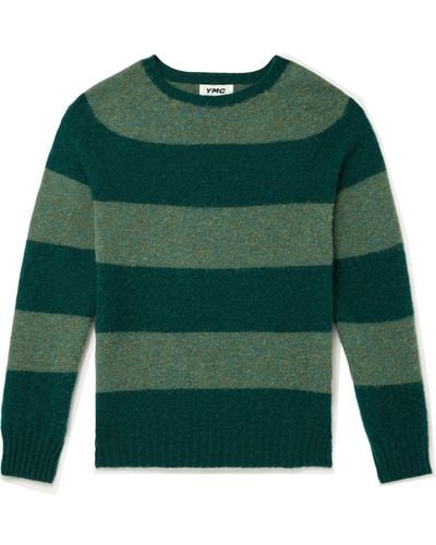 YMC Striped Wool Sweater - Green