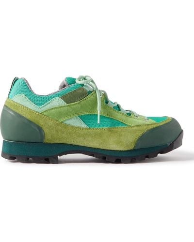 Diemme Grappa Rubber-trimmed Suede And Mesh Sneakers - Green