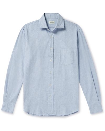 Hartford Paul Cotton-flannel Shirt - Blue
