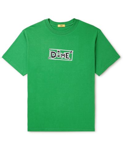 Dime Logo-print Cotton-jersey T-shirt - Green