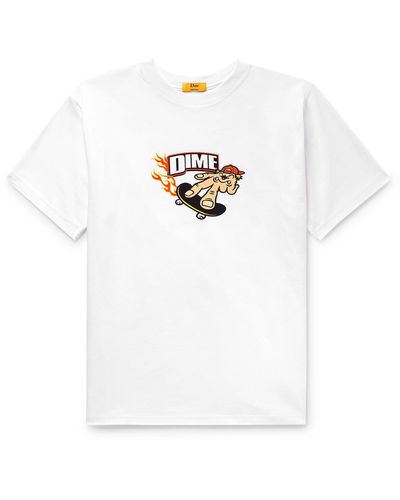 Dime Decker Logo-print Cotton-jersey T-shirt - White