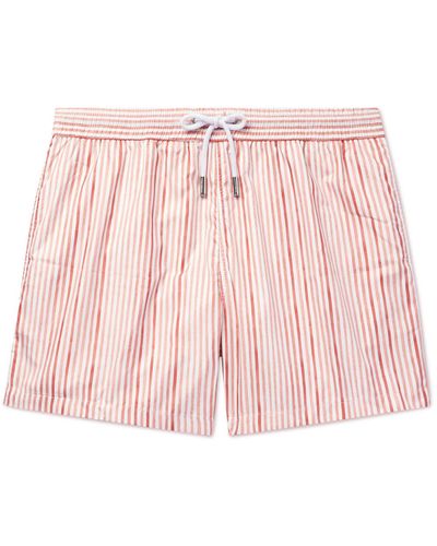 Thom Sweeney Slim-fit Mid-length Striped Swim Shorts - Pink