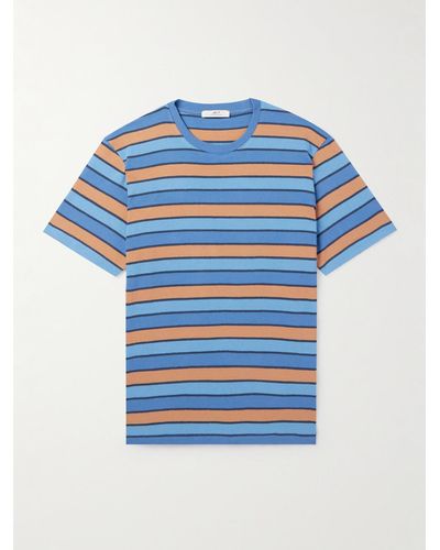 MR P. T-shirt in jersey di cotone a righe - Blu