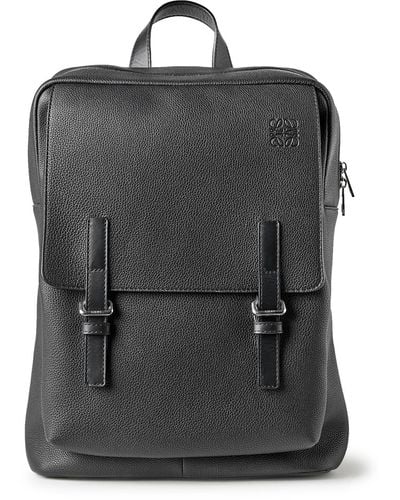 Loewe Military Full-grain Leather Backpack - Black