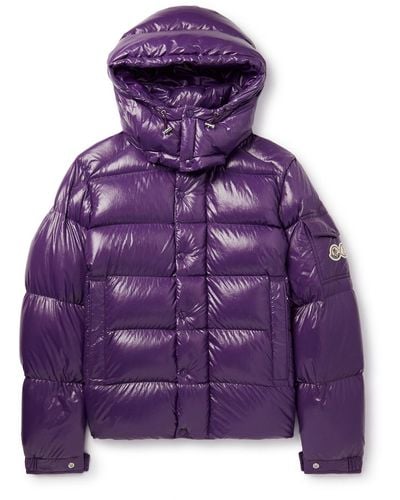 Moncler Maya 70 Logo-appliquéd Quilted Shell Hooded Down Jacket - Purple