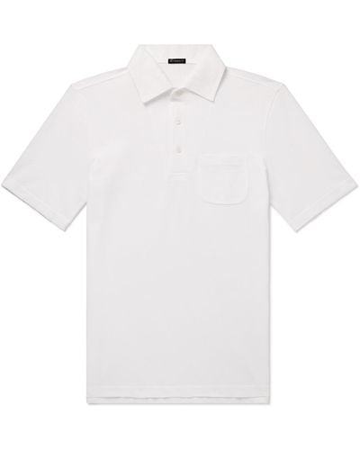 Rubinacci Slim-fit Cotton-piqué Polo Shirt - White