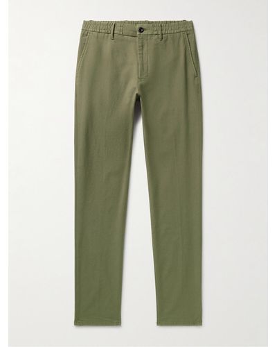 Incotex Pantaloni slim-fit a gamba dritta in gabardine di misto cotone - Verde