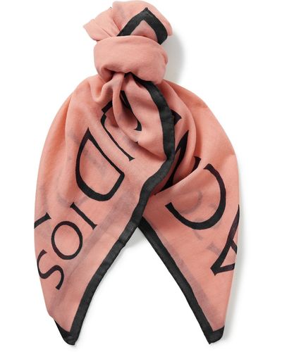 Acne Studios Varbone Logo-print Wool-twill Scarf - Red