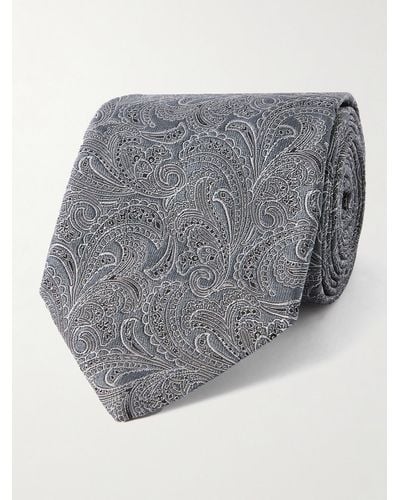 Brunello Cucinelli 8cm Silk-jacquard Tie - Grey