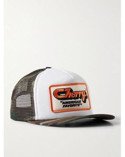 CHERRY LA America's Favorite Logo-appliquéd Twill And Mesh Trucker Cap - White