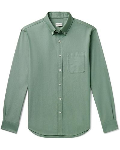 Club Monaco Slim-fit Button-down Collar Cotton Oxford Shirt - Green