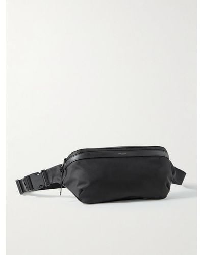 Saint Laurent Leather-trimmed Nylon Belt Bag - White