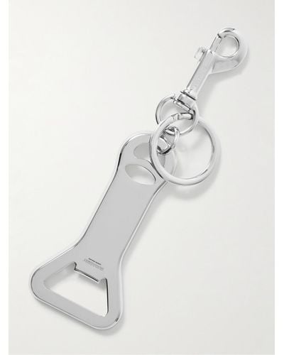 Burberry Silver-plated Key Fob - White